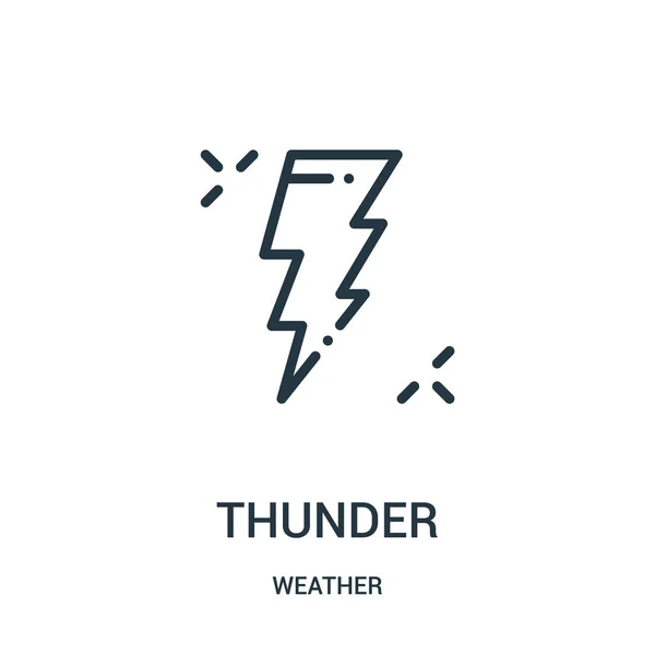 Donner-Icon-Vektor aus der Wettersammlung. dünne Linie Donner Umriss Symbol Vektor Illustration. — Stockvektor