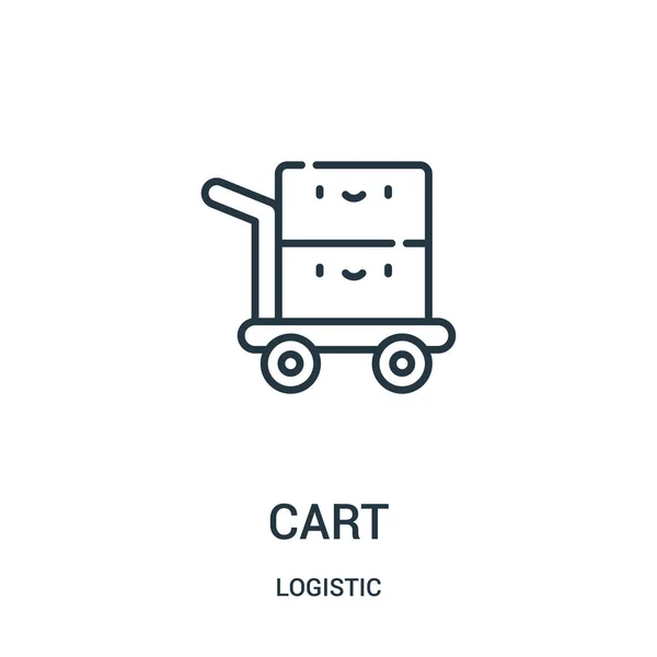 Panier icône vecteur de la collection logistique. Illustration vectorielle d'icône de contour de chariot mince . — Image vectorielle