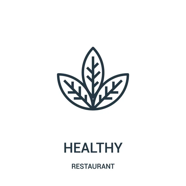 Vector icono saludable de la colección del restaurante. Línea delgada esquema saludable icono vector ilustración . — Archivo Imágenes Vectoriales