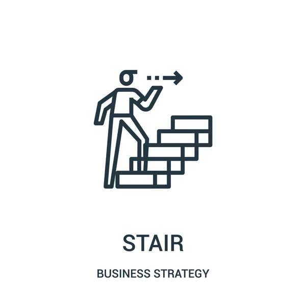 ビジネス戦略コレクションから階段のアイコン ベクトルです。細い線階段概要アイコン ベクトル図. — ストックベクタ