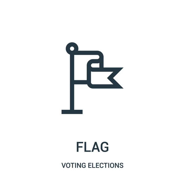 投票選挙コレクションからフラグ アイコン ベクトルです。細い線のフラグ アイコン ベクトル図を概要します。. — ストックベクタ