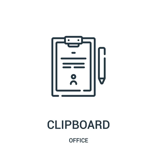 Clipboard icône vecteur de la collection de bureau. Illustration vectorielle d'icône de contour de presse-papiers à lignes minces . — Image vectorielle