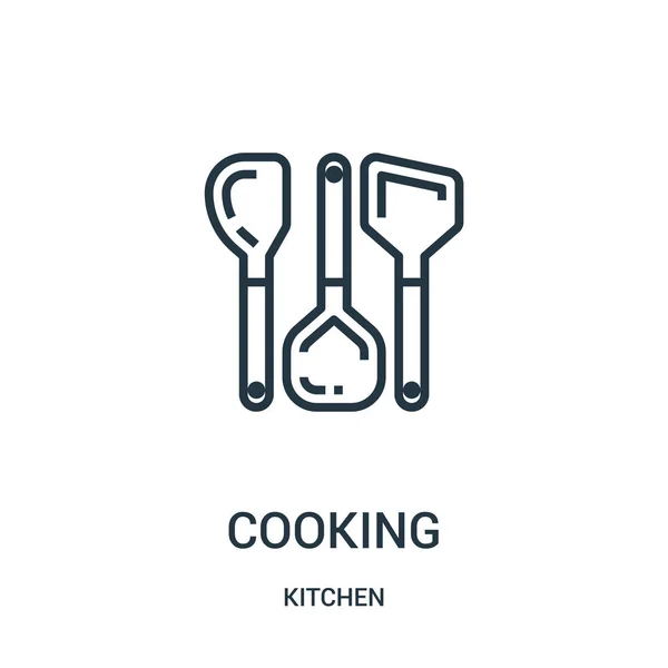Vetor ícone de cozinha da coleção de cozinha. Linha fina cozinhar esboço ícone vetor ilustração . —  Vetores de Stock