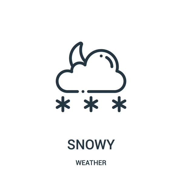Vetor de ícone nevado da coleção meteorológica. Linha fina neve esboço ícone vetor ilustração . — Vetor de Stock