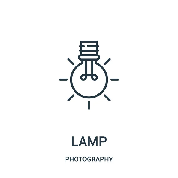 Icono de la lámpara vector de la colección de fotografía. Línea delgada lámpara contorno icono vector ilustración . — Vector de stock