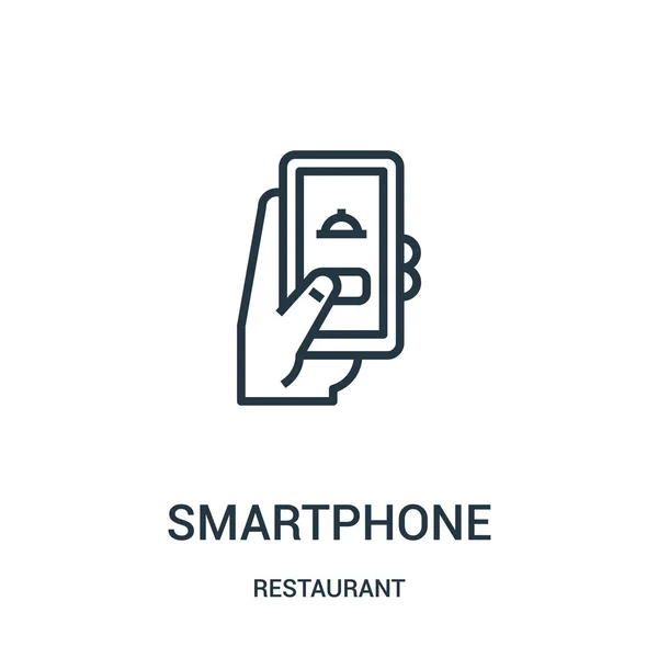 Вектор значков смартфона из коллекции ресторанов. Тонкая линия изображения иконки смартфона . — стоковый вектор
