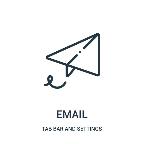Email icône vecteur de la barre d'onglets et la collecte des paramètres. Illustration vectorielle d'icône de contour d'email de ligne mince . — Image vectorielle
