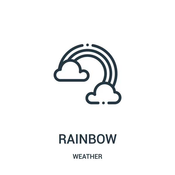 Regenbogen-Symbolvektor aus der Wetterkollektion. dünne Linie Regenbogen Umriss Symbol Vektor Illustration. — Stockvektor