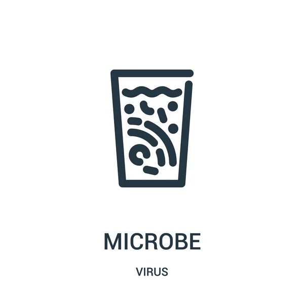 Microbio vector icono de la colección de virus. Línea delgada microbio esquema icono vector ilustración . — Vector de stock