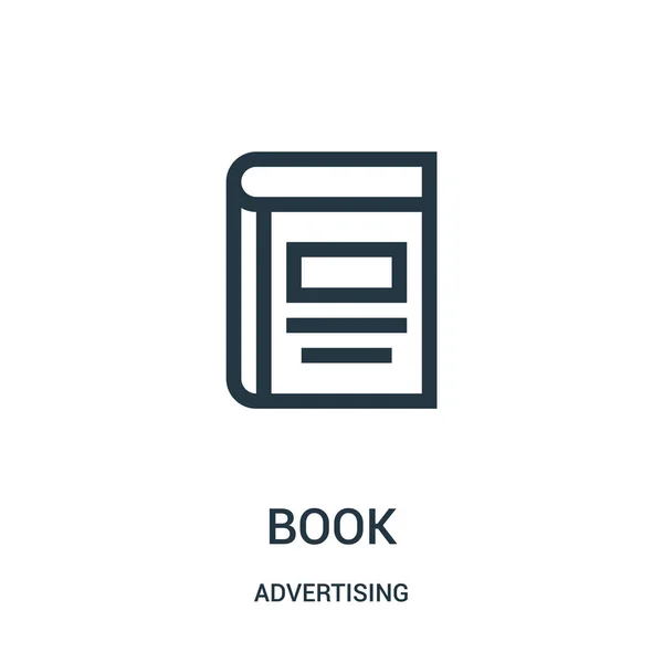 Libro vector icono de la colección de publicidad. Libro de línea delgada esbozo icono vector ilustración . — Vector de stock