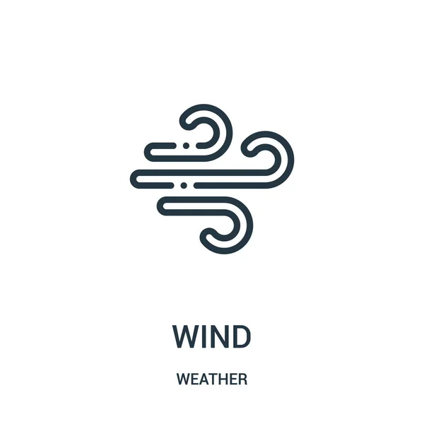 Vetor de ícone de vento da coleção meteorológica. Delgada linha vento contorno ícone vetor ilustração . — Vetor de Stock