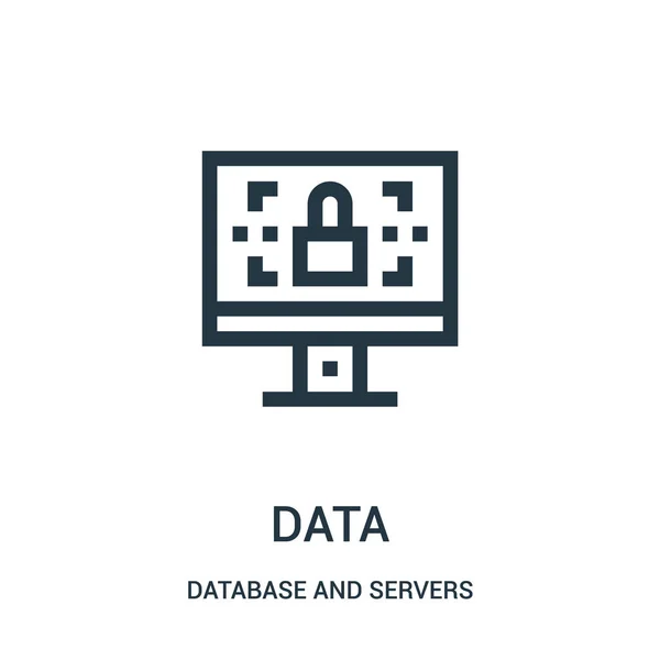 Datensymbolvektor aus der Datenbank- und Serversammlung. dünne Linie Daten umreißen Symbol Vektor Illustration. — Stockvektor