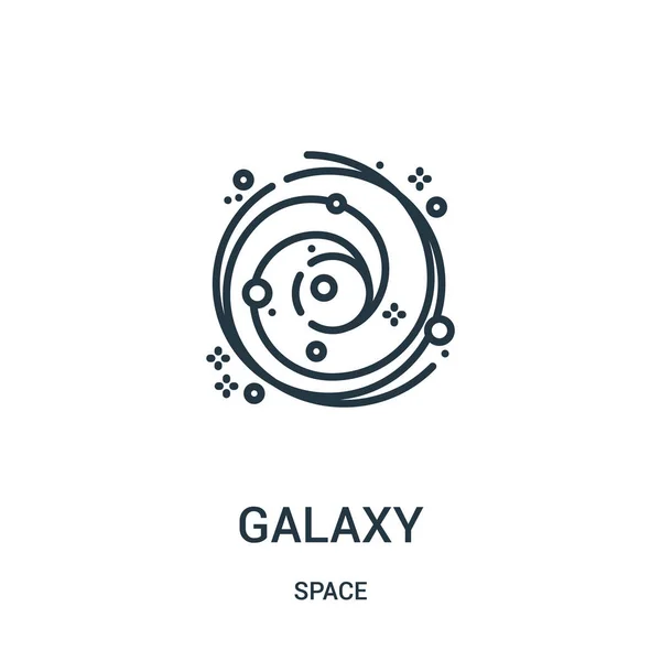 Galaxy icon vector from space collection. Thin line galaxy outline icon vector illustration. — Stock Vector