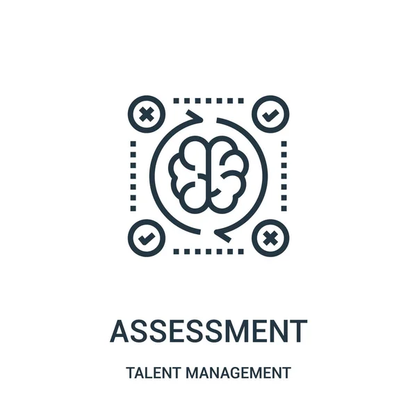 Assessment icon vector from talent management collection. Thin line assessment outline icon vector illustration. — Stock Vector