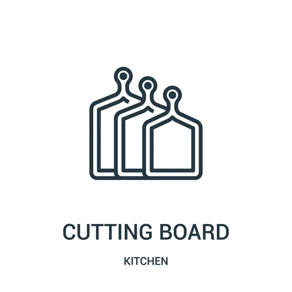 Řezací deska ikona Vektor z kolekce kuchyňských. Tenká čára řezu Rady osnovy ikonu vektorové ilustrace. — Stockový vektor