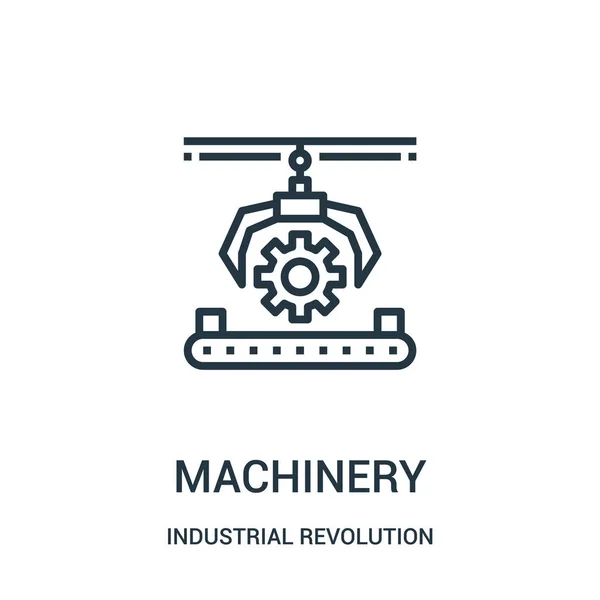 산업 혁명 컬렉션에서 기계 아이콘 벡터입니다. 얇은 선 기계 개요 아이콘 벡터 일러스트 레이 션. — 스톡 벡터