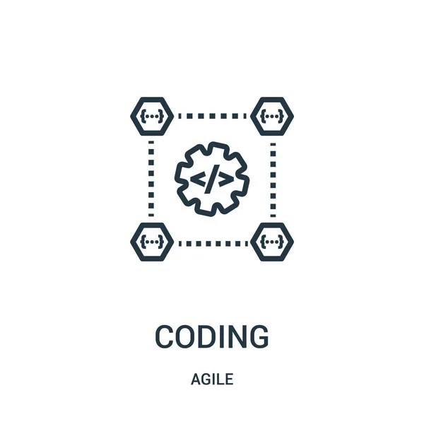 Coding ikonen vektor från agile samling. Tunn linje kodning disposition ikonen vektorillustration. — Stock vektor