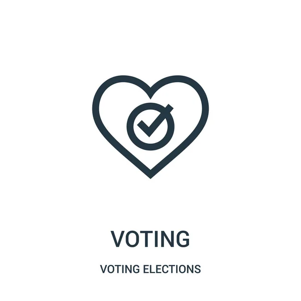 Vector icono de votación de la colección de elecciones de votación. Línea delgada voto esquema icono vector ilustración . — Vector de stock