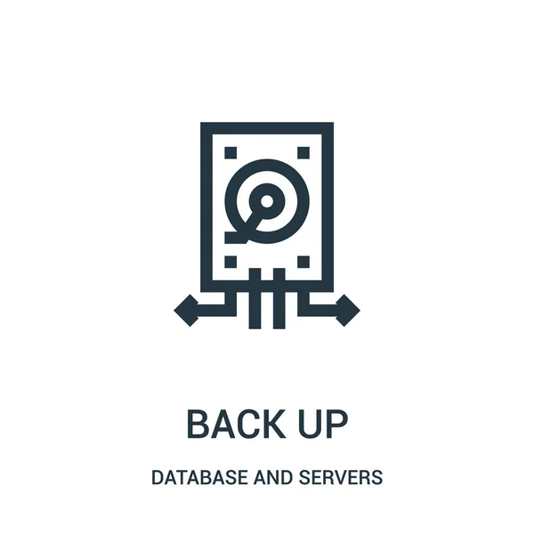 Back up icon vector from database and servers collection. Thin line back up outline icon vector illustration. — Stock Vector