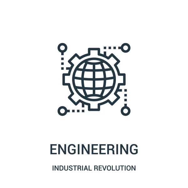 산업 혁명 컬렉션에서 엔지니어링 아이콘 벡터입니다. 선 엔지니어링 개요 아이콘 벡터 일러스트 레이 션. — 스톡 벡터