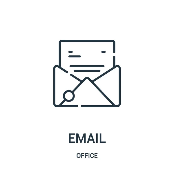 Vetor ícone de e-mail da coleção de escritório. Linha fina e-mail esboço ícone vetor ilustração . —  Vetores de Stock