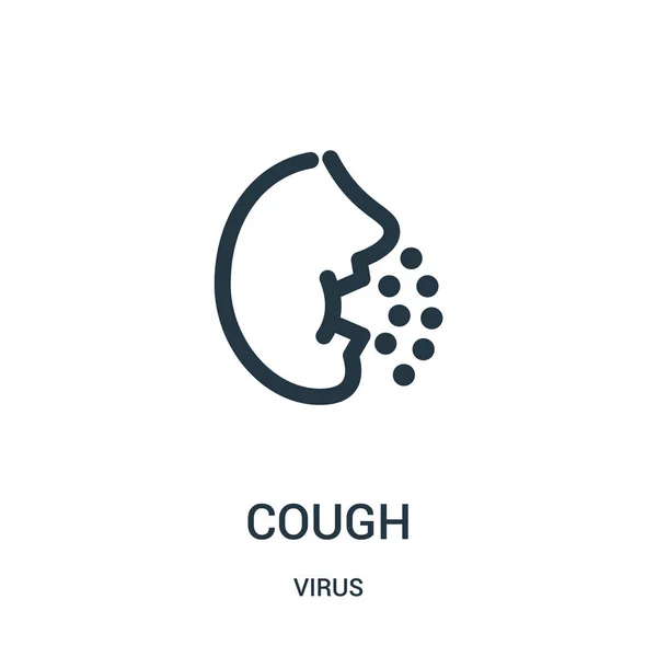 Icono de la tos vector de la colección de virus. Línea delgada tos esquema icono vector ilustración . — Vector de stock
