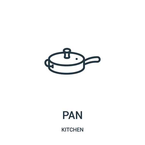 Vettore icona pan dalla collezione di cucina. Illustrazione vettoriale icona contorno linea sottile . — Vettoriale Stock