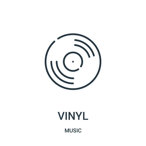 Vinyle icône vecteur de la collection de musique. Illustration vectorielle d'icône de contour vinyle fine ligne . — Image vectorielle