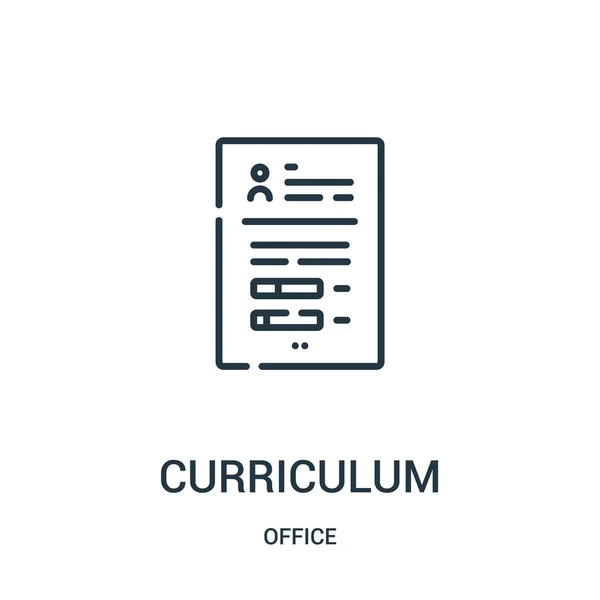 Lehrplan-Icon-Vektor aus Büro-Sammlung. Thin Line Curriculum Outline Icon Vektor Illustration. — Stockvektor