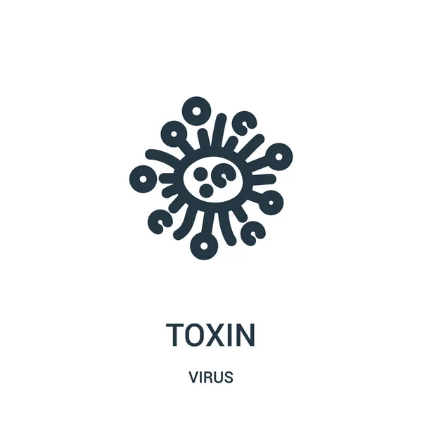 Vector de icono de toxina de la colección del virus. Línea delgada toxina contorno icono vector ilustración . — Vector de stock