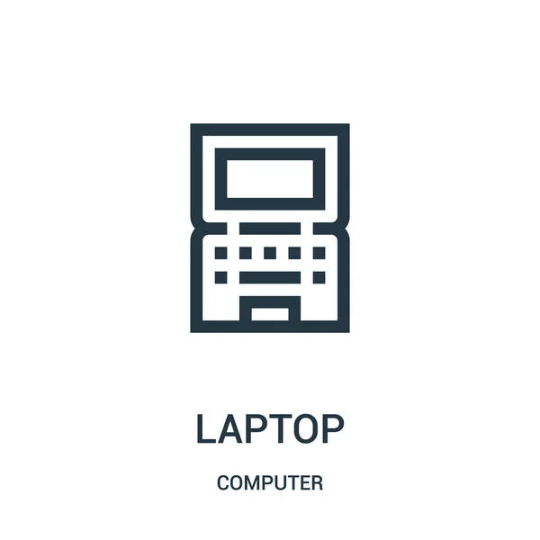 Вектор значка ноутбука з комп'ютерної колекції. Тонка лінія ноутбука контур значок Векторні ілюстрації . — стоковий вектор