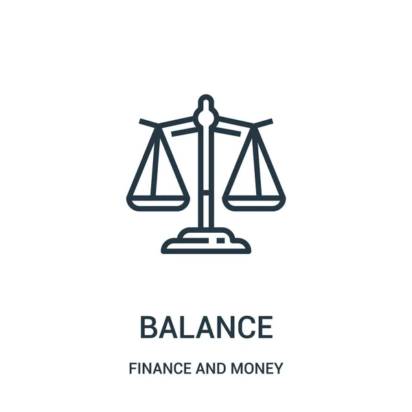 Значок балансу вектор з фінансів і збору грошей. Тонка лінія контурів значка балансу Векторні ілюстрації . — стоковий вектор