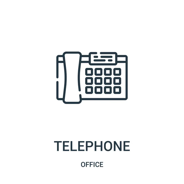 Vetor ícone telefone de coleção de escritório. Linha fina telefone esboço ícone vetor ilustração . —  Vetores de Stock