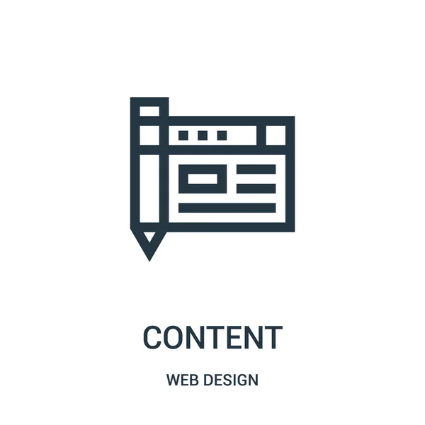 Vector icono de contenido de la colección de diseño web. Esquema de contenido de línea delgada icono ilustración vectorial . — Archivo Imágenes Vectoriales