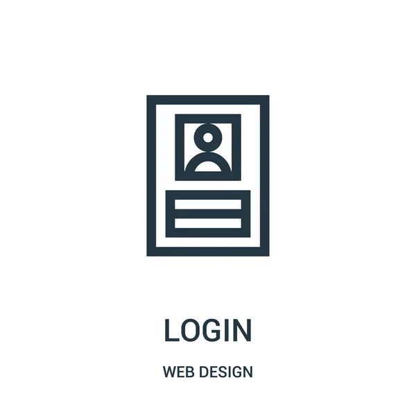 Login icon vector from web design collection. Иллюстрация вектора значка контура тонкой линии входа . — стоковый вектор