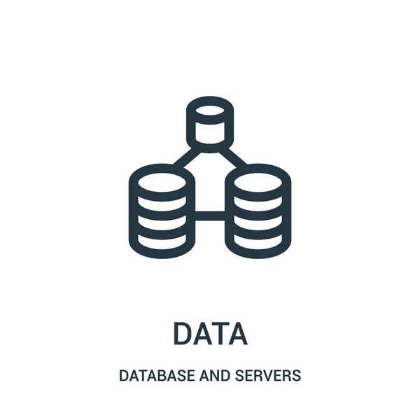 Datensymbolvektor aus der Datenbank- und Serversammlung. dünne Linie Daten umreißen Symbol Vektor Illustration. — Stockvektor