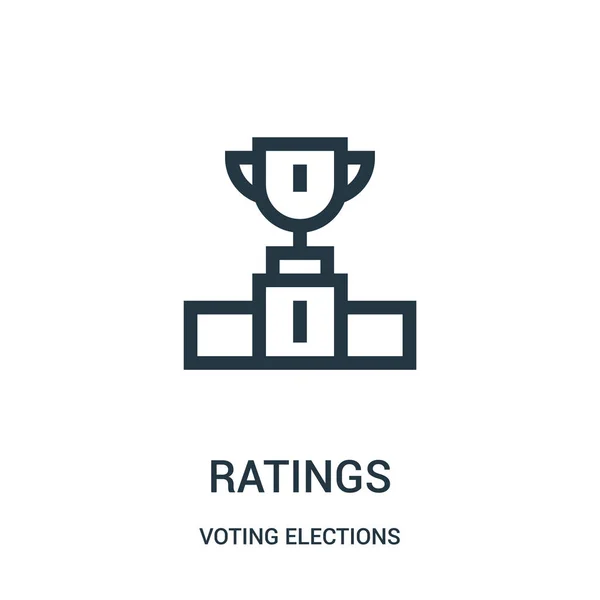 Rating icona vettore dalla raccolta delle elezioni di voto. Illustrazione vettoriale icona contorno rating linea sottile . — Vettoriale Stock