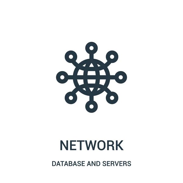 Network icon vector from database and servers collection. Illustration vectorielle d'icône de contour de réseau de ligne mince . — Image vectorielle