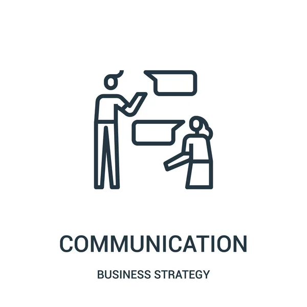 Ανακοίνωση εικόνα διάνυσμα από επιχειρηματική στρατηγική συλλογή. Λεπτή γραμμή επικοινωνίας διάρθρωσης εικονίδιο διανυσματικά εικονογράφηση. — Διανυσματικό Αρχείο