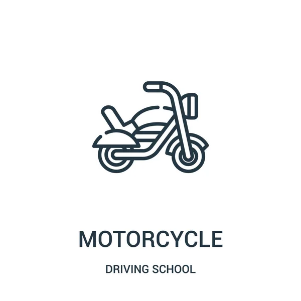 Motorcycle icon vector from driving school collection. Thin line motorcycle outline icon vector illustration. — Stock Vector