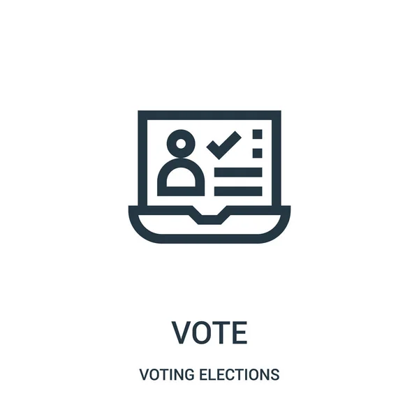 Vettore icona di voto dalla raccolta di elezioni di voto. Illustrazione vettoriale icona contorno voto linea sottile . — Vettoriale Stock