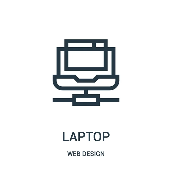 Вектор значка ноутбука з колекції веб-дизайну. Тонка лінія ноутбука контур значок Векторні ілюстрації . — стоковий вектор