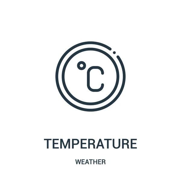 天气收集的温度图标矢量。细线温度轮廓图标向量例证. — 图库矢量图片