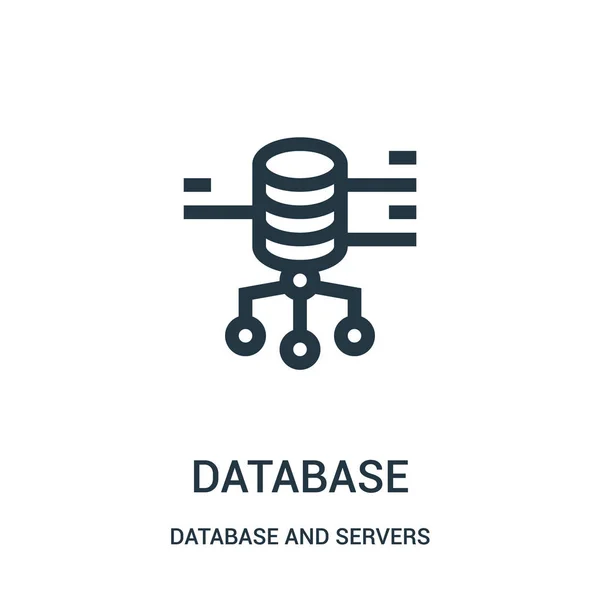 Database icon vector from database and servers collection. Thin line database outline icon vector illustration. — Stock Vector