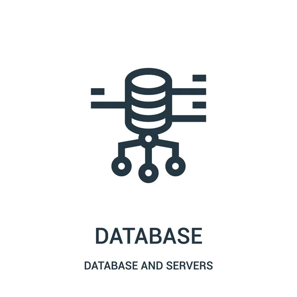 サーバーのデータベース コレクションからデータベースのアイコン ベクトルです。細い線データベース概要アイコン ベクトル図. — ストックベクタ