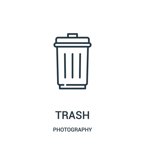 Trash icon vector from photography collection. Thin line trash outline icon vector illustration. — Stock Vector