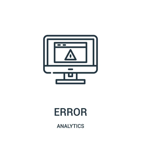 Erreur icône vecteur de la collecte analytique. Illustration vectorielle de contour d'erreur de ligne mince . — Image vectorielle