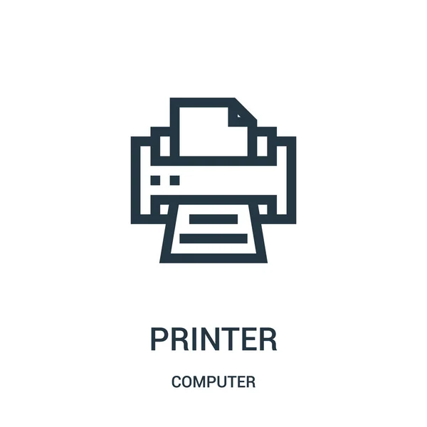 Printer icon vector from computer collection. Thin line printer outline icon vector illustration. — Stock Vector