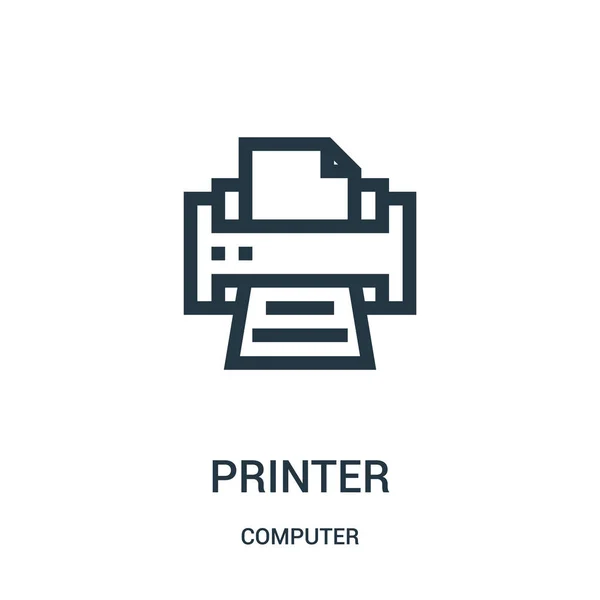 Druckersymbolvektor aus der Computersammlung. dünne Linie Drucker Umriss Symbol Vektor Illustration. — Stockvektor