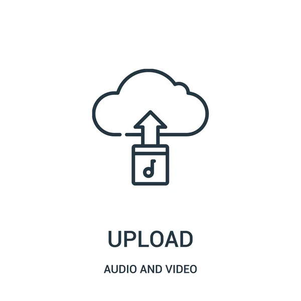Icon-Vektor aus Audio- und Videosammlung hochladen. Thin Line Upload Outline Icon Vektor Illustration. — Stockvektor